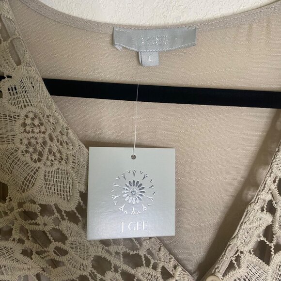 NWT J GEE Lace Crochet Boho Dress L Lace‎ Lined - Picture 2 of 10